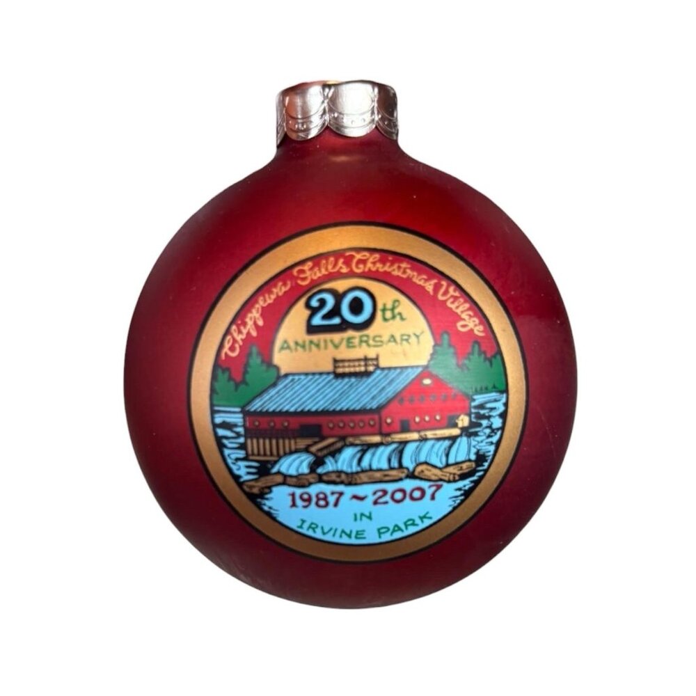 20th Classic Collectors Series Burgundy Christmas Ornament Chippewa Falls Park